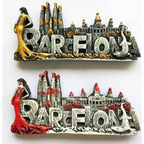 Spain Barcelona Tourism Souvenir Magnet fridge flamenco dancer Holy Family Church