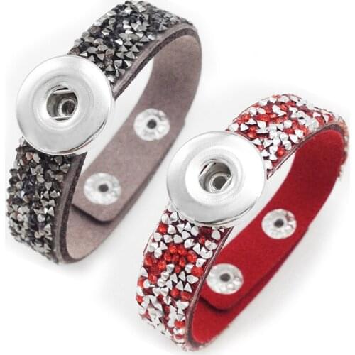High quality New Korean velvet christmas crystal snap button bracelet GJ5733 (fit 18mm 20mm snaps) BOBOSGIRL