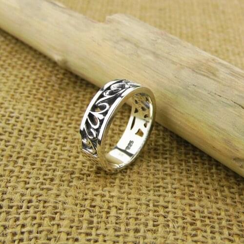 Fashion Jewelry S925 Sterling Silver Retro Thai Silver Vintage Style Ring Womens Ring New Models
