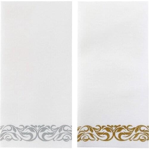 100Pcs Disposable Hand Towels Paper Napkin Bathroom Weddings Party Hotel Napkins Paper Soft and Absorbent Airlaid Paper Guest To