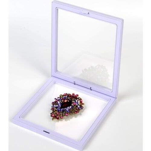 180pcs/lot 160*160*20mm Size PET Membrane box Holder Floating Display Case Earring Gems Ring Jewelry Suspension Packaging Box