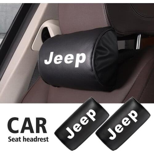 2PCS Car Seat Head Support Pillow Auto Headrest Accessories For Jeep Renegade Compass Grand Cherokee Wrangler JK Patriot Liberty