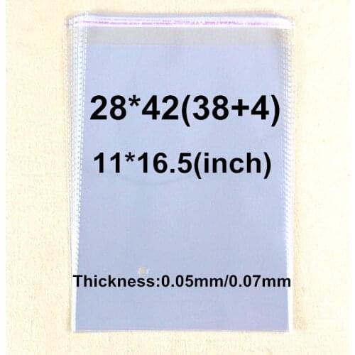 200 X Clear Resealable Adhesive Cello/Cellophane Treat Bags - Self Sealing 28*42cm OPP Plastic Bag Great For Bakery Candy Cookie