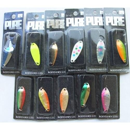 3.5g Spoon Lure Ice Fishing Lure Metal Bait False Bait Fishing Tackle Single Hook Copper Material 24 kind of color