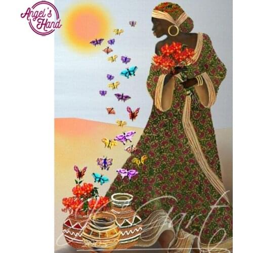 Full Square Drill 5D DIY Diamond Painting African woman 3D Embroidery Cross Stitch Mosaic Rhinestone Home Decor gift