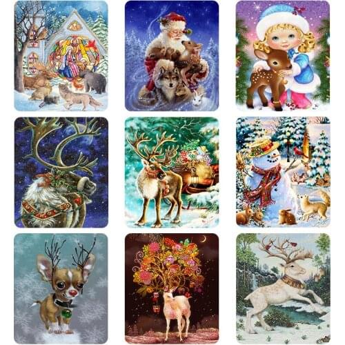 5D Diamond Painting Santa Claus Full Diamond Mosaic Cross Stitch Embroidery Set Christmas Animal Household Items Christmas Gifts