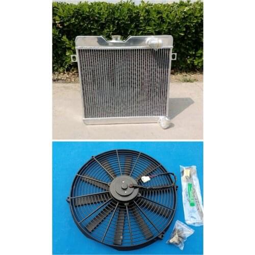 Aluminum Radiator & fan For Alfa Romeo GT 105 Series Coupe 1600 2000 Veloce GTV Manual 72 73 74 75 76 1971-1977 56MM
