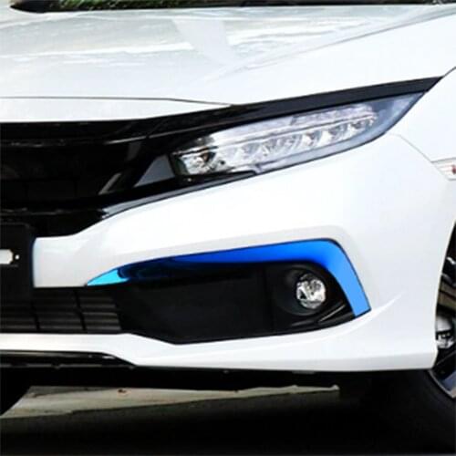 Car head front fog Eyebrows/trim light lamp frame stick ABS Chrome cover 2pcs For Honda Civic 10th Sedan 2016 2017 2018 2019