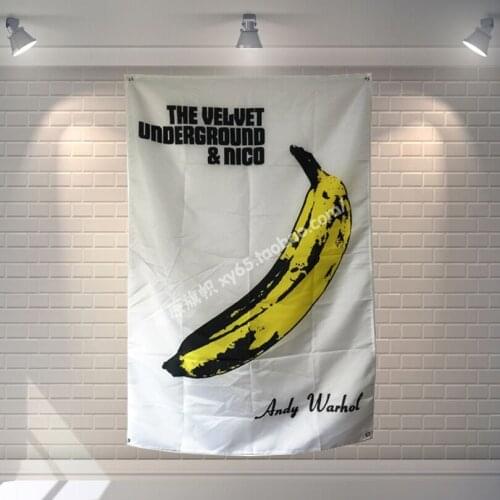 "THE VELVET UNDERGROUND & NICO"Rock Band Banners Hanging Flag Wall Sticker Cafe Restaurant locomotive club Live background decor