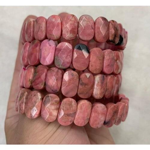 Natural Rhodonite stone beads bracelet natural gemstone jewelry bangle for woman for man wholesale