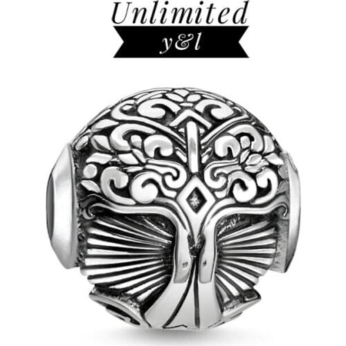 Tree Charm Beads Fit Bracelet Necklace 925 Sterling Silver Vintage Plant Fashion DIY Jewelry 2019 New Arrival Women Men Gifts