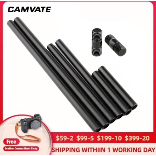 CAMVATE Standard 15mm Aluminum Rod Pipe With Extendable M12 Female Thread 100mm / 200mm / 300mm C2473