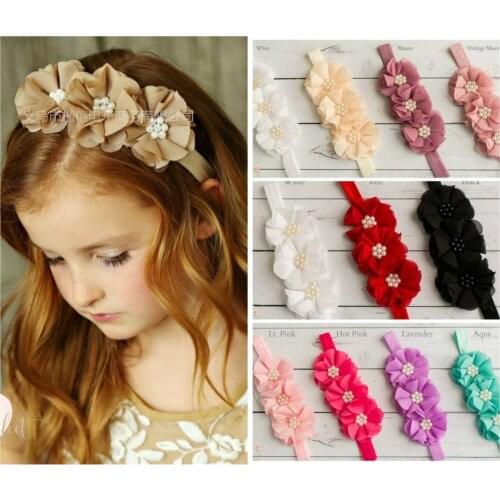 1 Piece Chiffon Flower Baby Girl Headband Infant Hair Accessories Newborn Headwear Tiara Headwrap Gift Toddlers Bandage Ribbon