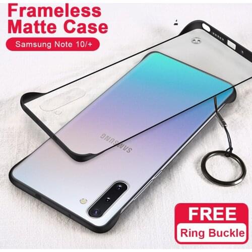 Note 10+ Frameless Transparent Matte Hard Phone Case For Samsung Galaxy Note 10 Plus Cover For Samsung Note 10 With Finger Ring