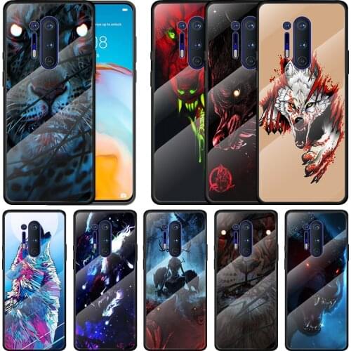 Animal Totem Wolf Lion For Oneplus 9R 9 8T 8 Nord Z 7T 7 Pro 5G Tempered Glass Shell Phone Case Cover
