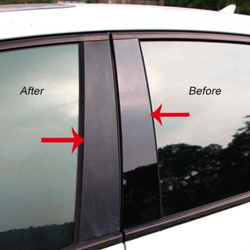 For Toyota Rav4 07 13 14 17 Mirror Reflection Panel B+C Column Decorative Window Pillar Anti Mirror Sticker Pc Post Cover