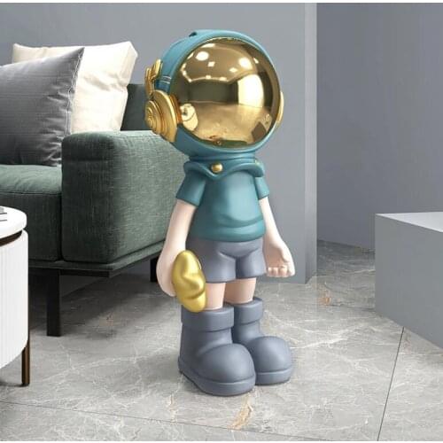 European Cute Large Floor Astronaut Resin Sculpture Figurine Office Store Furnishing Decoration Home Livingroom Ornaments Crafts