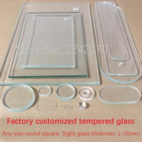 Customized laboratory square round high transparent tempered mirror glass high temperature resistant acid and alkali