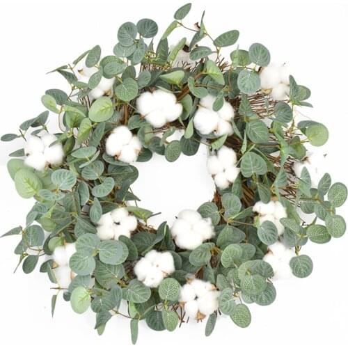 Fake Flower Leaves Grid Bowknot Spring Wreath Simulation Flowers Vines Garland Wedding Easter Decoration
