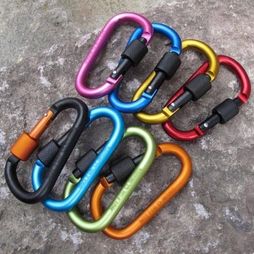 Aluminum Alloy Carabiner D-Ring Shape Key Chain Clip Hook Camping Outdoor Buckle Chain Clip Hook Camping Outdoor Buckle Chain Cl