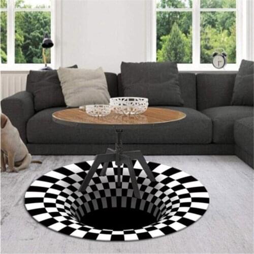 3D Vortex Illusion Rugs Swirl Print Optical Illusion Areas Rug Carpet Floor Pad Non-slip Doormat Mats For Home