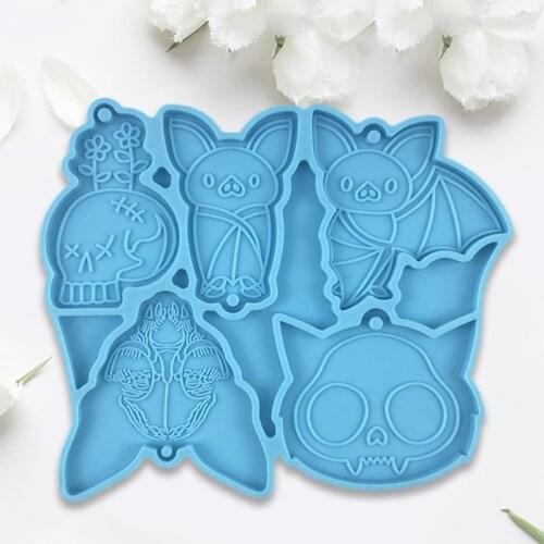 M2EA Bat Animal Series Keychain Earrings Epoxy Resin Mold Jewelry Necklace Pendant Silicone Mould DIY Crafts Ear Drop Dangle
