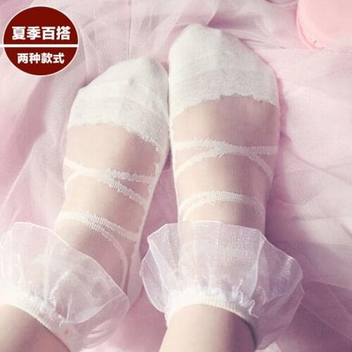Lovely girl sunmmer lace bow Student style lolita white/black socks