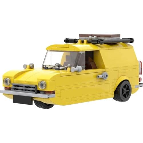 MOC In TV Only Fools and Horses High-Tech Yellow Cars Building Blocks Model Assemble Vehicle Bricks Toys For Kid Birthday Gifts
