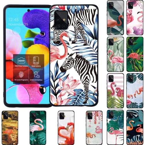 Silicone Soft Case for Samsung Galaxy A10/A20E/A30S/A40/A50/A50S/A70/A70S/A51/A71 Flamingo Pattern Phone Cover Case