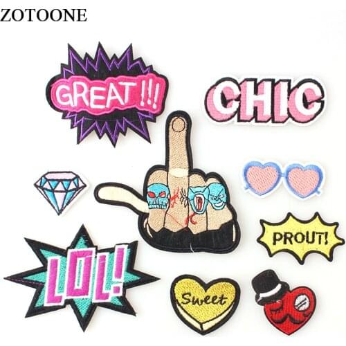 ZOTOONE Embroidery Patches for Clothing Star Letter Patch DIY Stickers on Clothes Jacket Fabric Iron on Letters Stranger Things