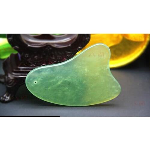 Natural jade scraping plates body carving eye facical massage bending back acupuncture massage stone gift box