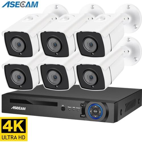 New 4K Ultra HD 8MP H.265 POE NVR Security Camera System Kit Outdoor Street Surveillance Camera Kit