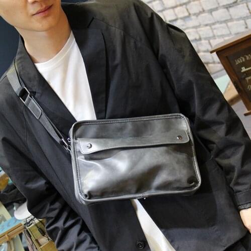New Casual Messenger Bag Fashion Trend Diagonal Bag IPAD High quality PU leather Small Chest Bag Small Shoulder Bag