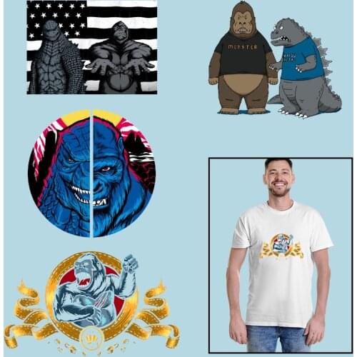 Gorilla Monster Heat Transfer PVC Patch Vinyl Sticker For Clothes Patches for Clothing DIY T-shirt Ironing stickers