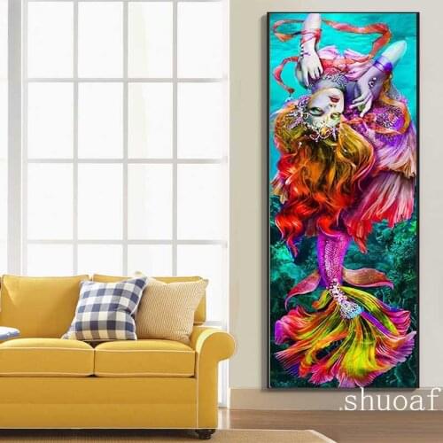 Full square diy 5D Diamond Painting Beautiful mermaid large Diamond Embroidery Cross Stitch Diamond puzzle elf .Amazing artworks