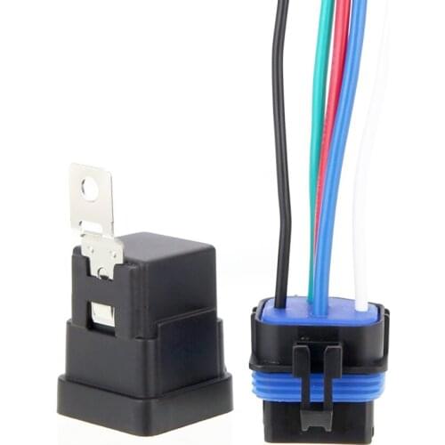 Relay Waterproof Integrated Wired DC12V 40A/ 30A Auto Relay + Holder With 5.1inch Length Wires 5 pin relay wiring fuse block