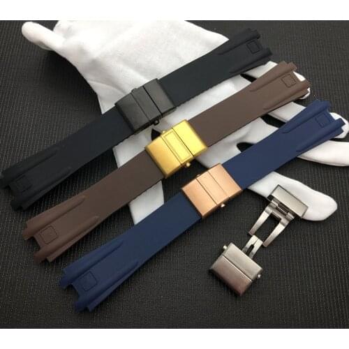 Brand Silicone Rubber Watchband butterfly Buckle Special for Ulysse Nardin strap for Executive 243 for Man Watch band 26*20mm