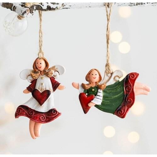 Christmas Pendant Ornament Gift Xmas Angel Girl Styling Pendants Doll Resin Hanging Decoration Tree Ornaments For Home New Year