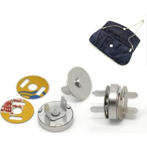Silver Magnetic Snap Button for bag Magnet buttons Purse Handbag Clasp Metal button fastener Snap Sewing Button 100 pcs