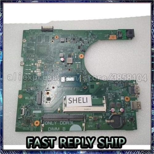 SHELI For DELL Inspiron 15 3558 laptop Motherboard with I3-5015U cpu CN-0MNGP8 0MNGP8 MNGP8 100% tested good working