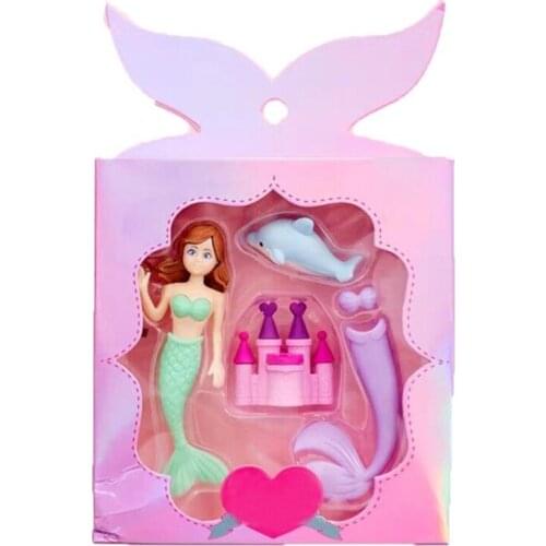 Ocean Mermaid Princess Erasers School Student Gift Cute Eraser For Girls Kawaii Promotion Rubber Eraser Stationery