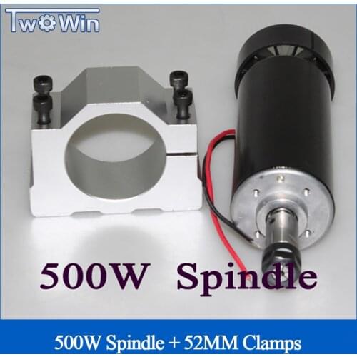 CNC Spindle 500w ER11 Collet 52MM Diameter DC Small 0.5kw Air Cooled Spindle Motor for Engraving Milling Spindle with Free screw