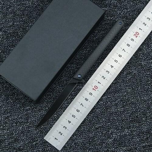 LEMIFSHE L050 folding knife M390 steel Carbon fiber handle outdoor camping hunting pocket kitchen fruit knives practical EDC