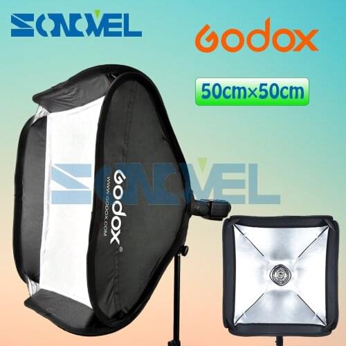 Godox Softbox 50cm * 50cm Diffuser Reflector / 20"x20" 50x50cm Softbox Bag Kit for Camera Studio Flash fit Bowens Elinchrom