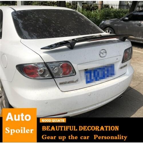 For Mazda 6 Spoiler Sport ABS Material Car Rear Wing Primer Color Trunk Rear Spoiler Fit For Mazda 6 2006/07/08/09/2010/11/2013