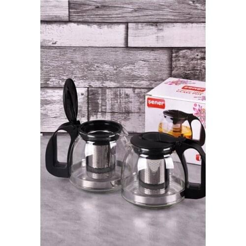 Black Strainer Glass Teapot