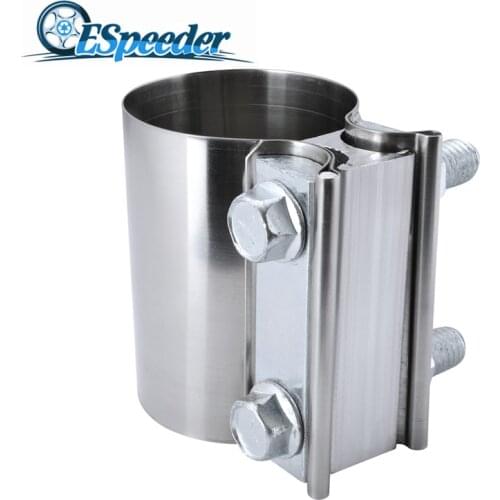ESPEEDER 2.0" 2.25" 2.5" 3.0" 4.0" Stainless Exhaust Sleeve Butt Joint Clamp Exhaust OD Pipe Sleeve Coupler Step Clamps