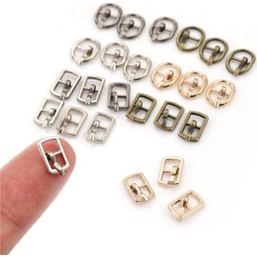 6PCS Mini Ultra-small Tri-glide Buckle Belt Buckle for Doll Bag Buckles DIY Doll Buckle Shoes Clothes Sewing Accessories