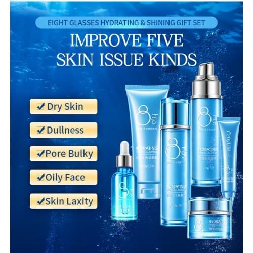 Fenyi 6 Pieces Set Facial Deep Hydration Moisturizing Face Serum Brightening Lighten Face Whitening Cream Skin Care Essence
