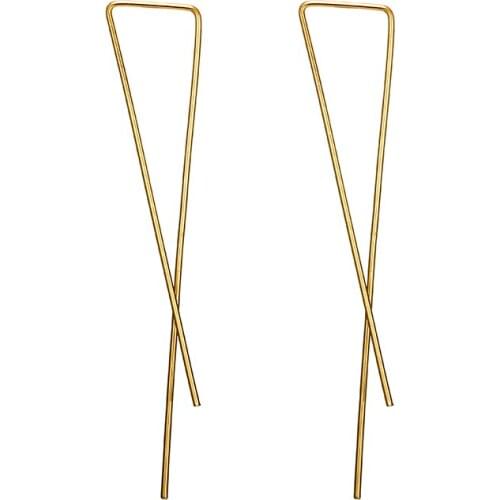 Tocona Classical Cross Stud Earrings for Women New Style Gold Silver Color Geometry Alloy Metal Party Earring Jewelry 6433